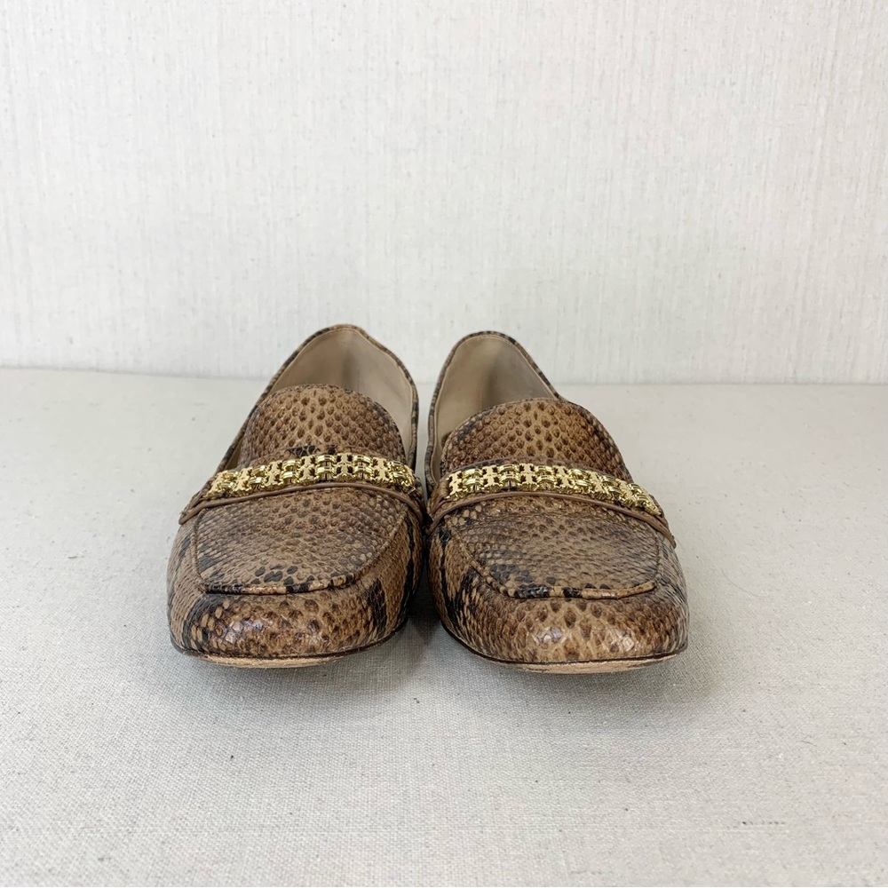 Tory Burch~Women’s “Roccia” Python Gemini‎ Link Leather Loafers/Flats~Sz 10.5 - Picture 5 of 13